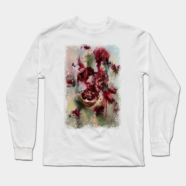 Pomegranate painting Long Sleeve T-Shirt by Li_Ya_Art